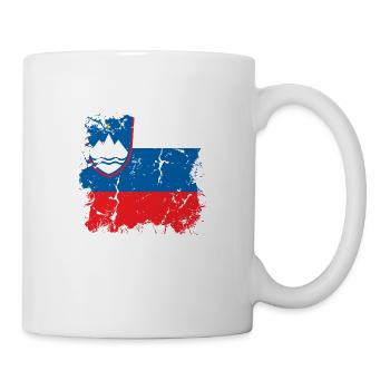 Slowenien Flagge Balkan Slowenische Fahne Vintage - Tasse - Weiß - Rechts