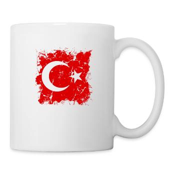 Drapeau de Turquie Utilisé Look Drapeau Turc Vintage - Mug blanc - blanc - Droite