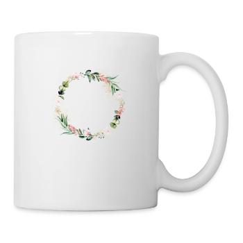 Eukalyptus Blumen Kranz personalisierbar - Tasse - Weiß - Rechts
