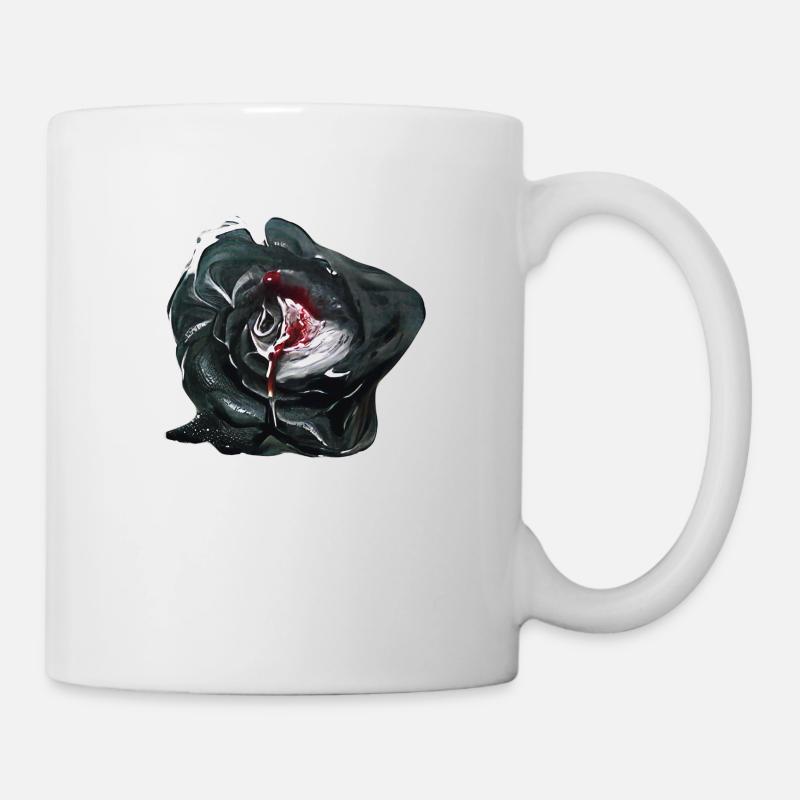 Schwarze Rose - Tasse - Weiß