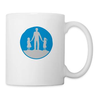 Vater 2 Töchter Kreis - Tasse - Weiß - Rechts