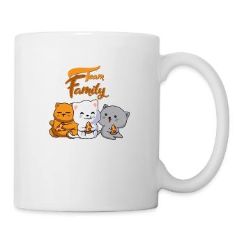 team family cat pizza department head love - Mug - white - Right