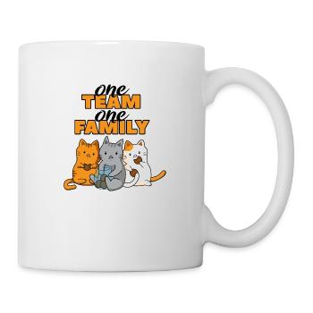 team familie katze kekse arbeitskollegen backen - Tasse - Weiß - Rechts