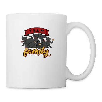 team family cat coffee department head party - Mug - white - Right