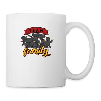 team familie katze kaffee abteilungsleiter party - Tasse - Weiß - Rechts