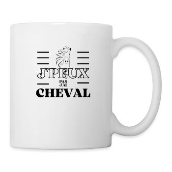 J'peux pas j'ai cheval - Mug blanc - blanc - Droite