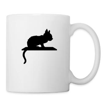 Umriss Regal Silhouette Kätzchen - Tasse - Weiß - Rechts