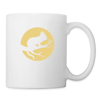 Baum Mond Schwarze Katze - Tasse - Weiß - Rechts
