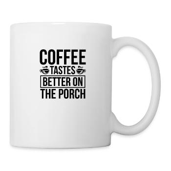 Le café a meilleur goût sur le porche - Mug blanc - blanc - Droite
