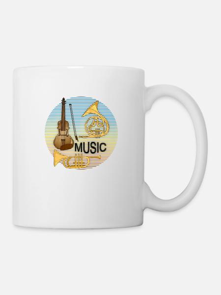 Musikinstrumente - Tasse - Weiß