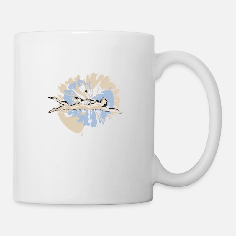 Valentine's Day swimmers in competition - Mug - white