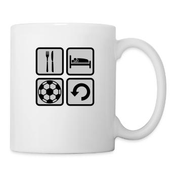 Icônes Football Eat Sleep - Mug blanc - blanc - Droite