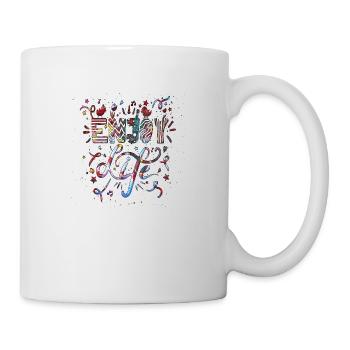 Denken Sie über den Tellerrand hinaus positive Gedanken glücklich - Tasse - Weiß - Rechts