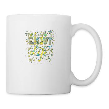 Denken Sie über den Tellerrand hinaus positive Gedanken glücklich - Tasse - Weiß - Rechts