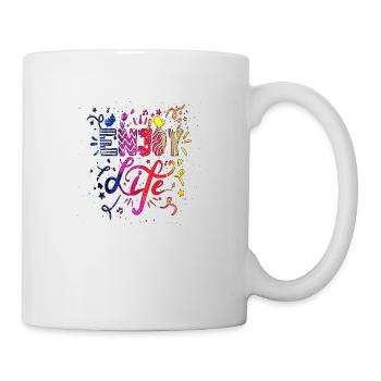 Denken Sie über den Tellerrand hinaus positive Gedanken glücklich - Tasse - Weiß - Rechts