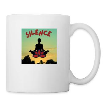 silence meditation - Mug blanc - blanc - Droite