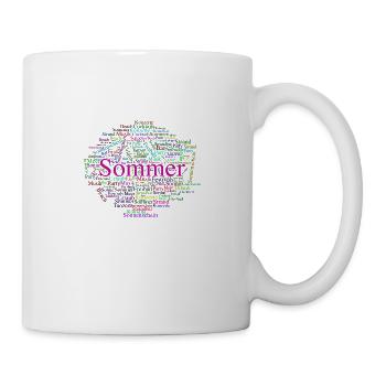 Sommer (word cloud, Wortwolke) - Tasse - Weiß - Rechts