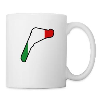Italien Rennstrecke mit Flagge - Tasse - Weiß - Rechts