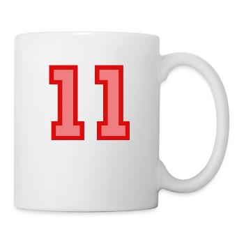 Coole Retro Retrostyle Jersey Nummer Rückennummer - Tasse - Weiß - Rechts