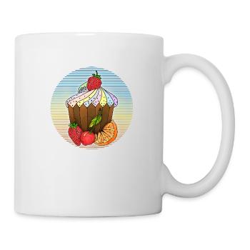 Kuchen - Tasse - Weiß - Rechts