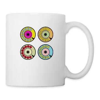 Colorful Dials Vintage Retro Phone Nostalgia - Mug - white - Right
