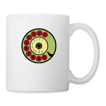 Colorful Dial Vintage Retro Phone Nostalgia - Mug - white - Right