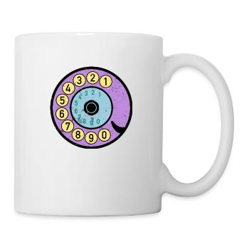 Colorful Dial Vintage Retro Phone Nostalgia - Mug - white - Right