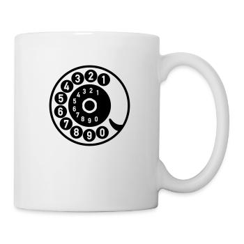 Wählscheibe Vintage Telefon anrufen Retro Technik - Tasse - Weiß - Rechts