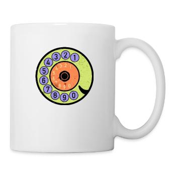 Colorful Dial Vintage Retro Phone Nostalgia - Mug - white - Right