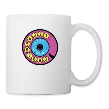 Colorful Dial Vintage Retro Phone Nostalgia - Mug - white - Right
