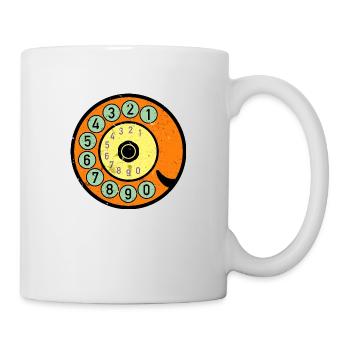 Cadran coloré Vintage Retro Phone Nostalgia - Mug blanc - blanc - Droite