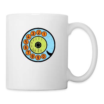 Colorful Dial Vintage Retro Phone Nostalgia - Mug - white - Right