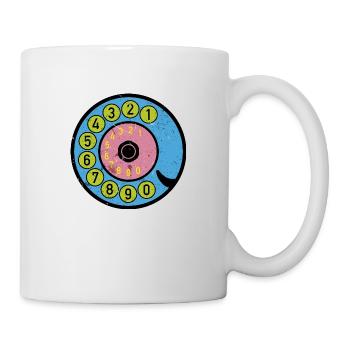 Colorful Dial Vintage Retro Phone Nostalgia - Mug - white - Right