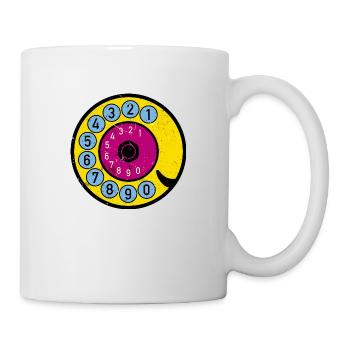 Colorful Dial Vintage Retro Phone Nostalgia - Mug - white - Right