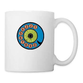 Colorful Dial Vintage Retro Phone Nostalgia - Mug - white - Right