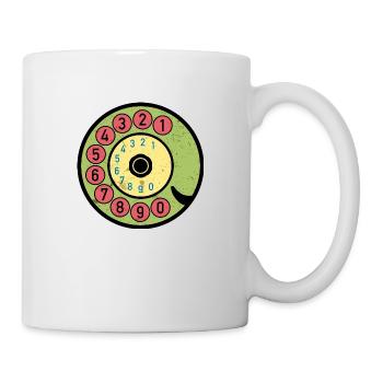 Colorful Dial Vintage Retro Phone Nostalgia - Mug - white - Right