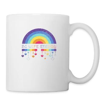 Rainbow Bi Wife Energy Bisexual Pride Rainbow Flag - Mug - white - Right