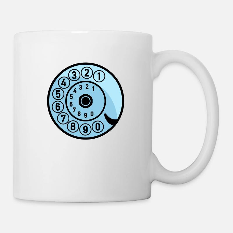 Wählscheibe Vintage Telefon anrufen Retro Technik - Tasse - Weiß