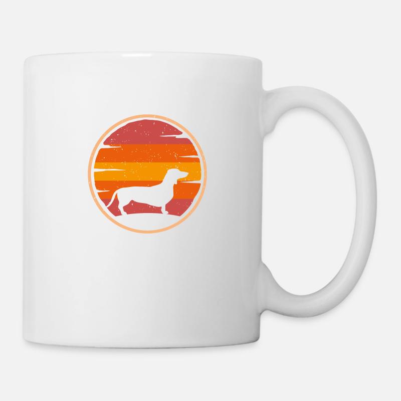 Teckel rétro propriétaire de chien teckel maman chien - Mug blanc - blanc