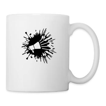 Gouttes de couleur splash symbole de mégaphone - Mug blanc - blanc - Droite