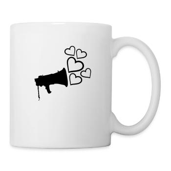 Les cœurs aiment la conception de mégaphones - Mug blanc - blanc - Droite