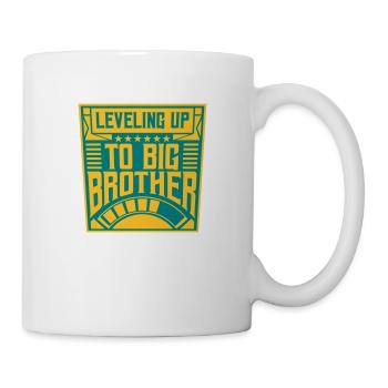 Leveling up big brother - Tasse - Weiß - Rechts