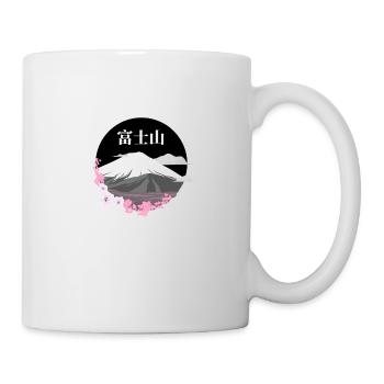 Fujisan Japanese volcano with cherry blossoms Sakura - Mug - white - Right