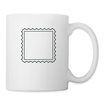Quadratische Briefmarke - Tasse - Weiß - Rechts