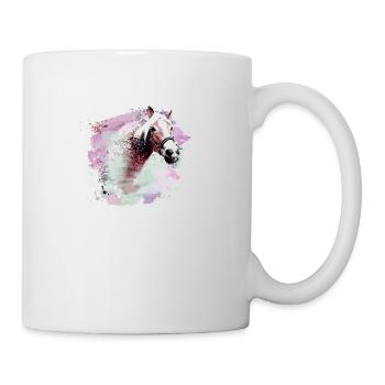 pferd,haflinger, graffiti, aquarell, pferde,bunt - Tasse - Weiß - Rechts