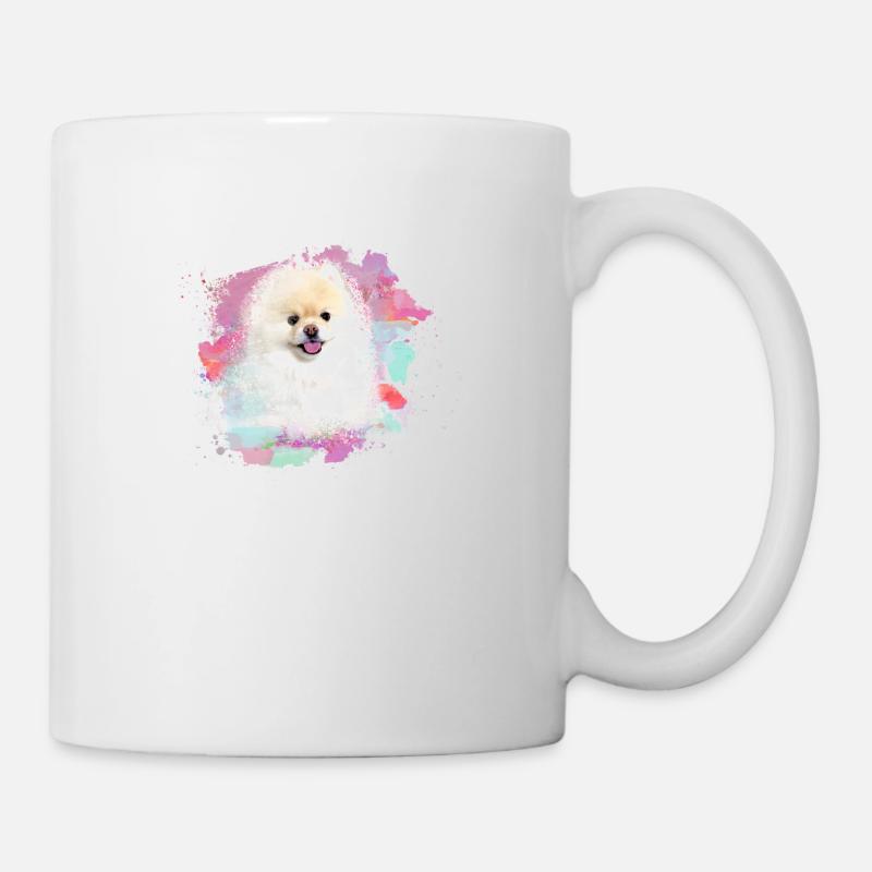 pomerian,zwergspitz ,spitz,hund, Graffiti ,Malerei - Tasse - Weiß