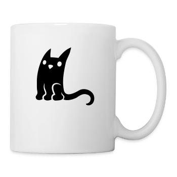 Petit chat mignon noir - Mug blanc - blanc - Droite