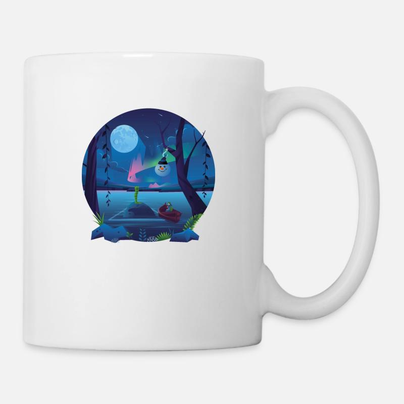 Une péniche roulait au clair de lune - Mug blanc - blanc