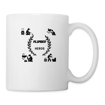 Plumbers We are heroes black font - Mug - white - Right