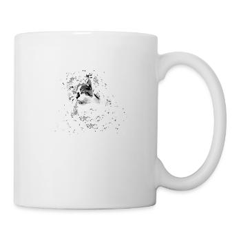 cat, grey,watercolour,art,painting,graffiti,stars - Mug - white - Right